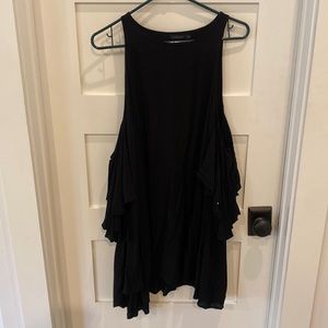 Indah Black bell sleeve dress